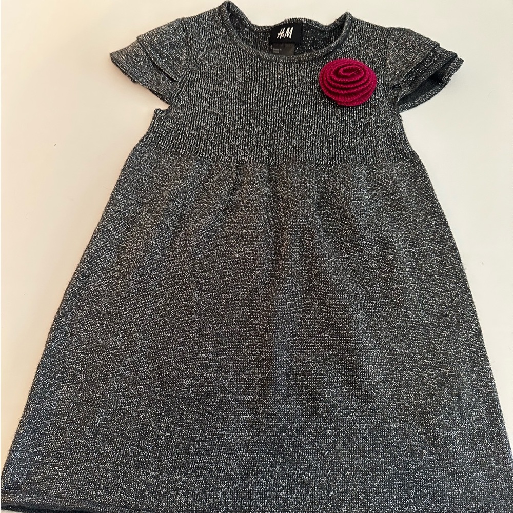 H&M kids silver dress- Size 1/2. Christmas